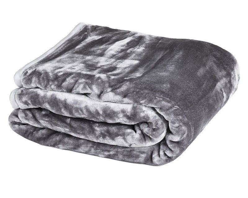 800GSM Heavy DoubleSided Faux Mink Blanket Silver