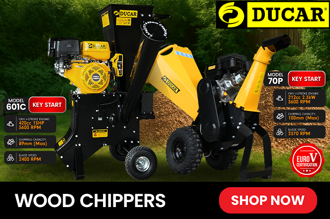 Ducar Wood Chippers | Branches Into Mulch in Minutes