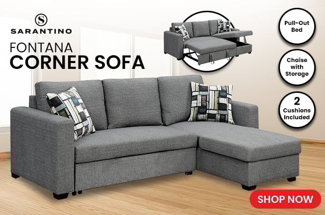 Fontana Corner Sofa Bed | Stylish Sleep & Storage Solution!
