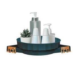 Green 360D Wall-Mounted Rotating Bathroom Organiser Corner Rack Shelf