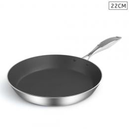 SOGA Stainless Steel Fry Pan 22cm Frying Pan Induction Non Stick
