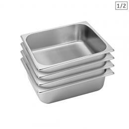 SOGA 4X Gastronorm 1/2 GN Pan 10cm Deep Stainless Steel Tray
