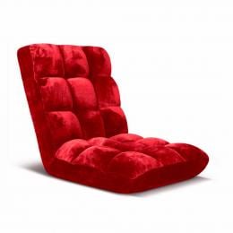 SOGA Floor Recliner Folding Lounge Sofa Futon Couch Folding Chair Red