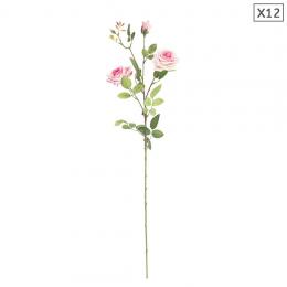 SOGA 12pcs Artificial Silk Flower Fake Rose Bouquet Table Decor Pink