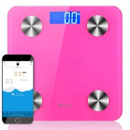 Wireless Bluetooth Digital Body Scale Bathroom Health Analyser Pink