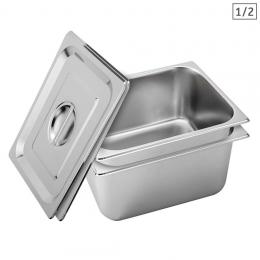 2X Gastronorm GN Pan Full Size 1/2 GN Pan 20cm  Stainless Steel Tray