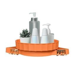 Orange 360d Wall-Mounted Rotating Bathroom Organiser Corner Rack Shelf