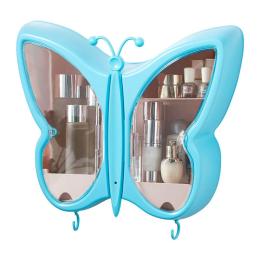 Blue Butterfly Shape Wall-Mounted Makeup Organiser Storage Box