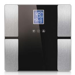 Digital Body Fat Scale Bathroom Weight Glass Water LCD Black