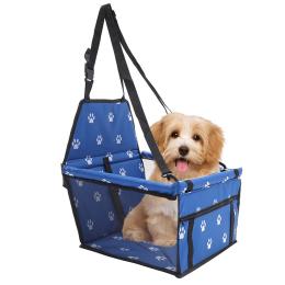 Pet Booster Car Seat Mesh Safety Travel Portable Dog Carrier Bag Blue