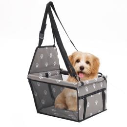 Pet Booster Car Seat Mesh Safety Travel Portable Dog Carrier Bag Grey