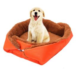 Cushion Nest Cat Dog Bed Warm Plush Kennel Mat Pet Orange