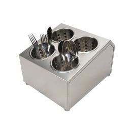 18/10 Stainless Steel Conical Utensils Square Cutlery Holder 4 Holes