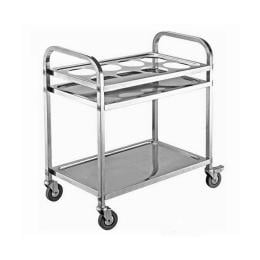 2 Tier Stainless Steel Seasoning Car Trolley Kitchen Cart