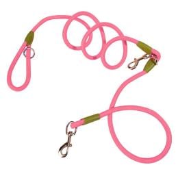 220cm Multifunction Rope Pet Cat Dog Puppy Double Ended Leash Pink