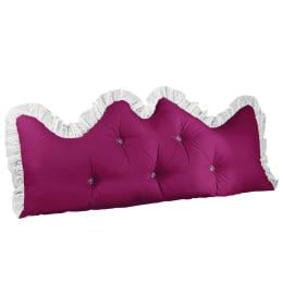 120cm Burgundy Princess Bed Pillow Backrest Bedside Tatami Cushion