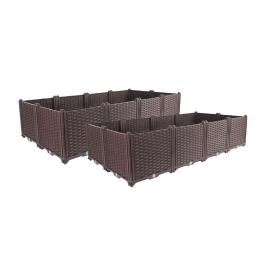 2X 160cm Raised Planter Box Outdoor Plastic Plants Garden Bed Deepen