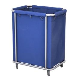 Stainless Steel Square Linen Laundry Trolley Cart with Wheels Blue