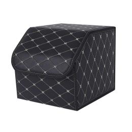 Car Boot Collapsible Foldable Trunk Cargo Box Black/Gold Stitch Small