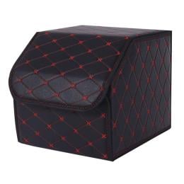 Car Boot Foldable Trunk Cargo Organizer Storage Box Black/Red Small