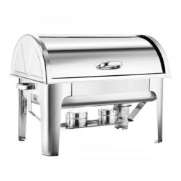 SOGA 2*4.5L Stainless Steel Roll Top Chafing  Dual Trays Food Warmer