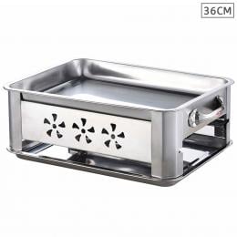 36CM Portable Stainless Steel Chafing Dish BBQ Stove Grill Plate