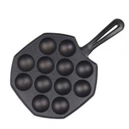 SOGA 18CM Cast Iron Non Stick Takoyaki Fry Pan Octopus Balls Maker