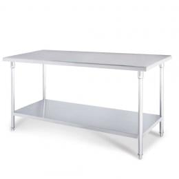 SOGA 80*70*85cm Commercial Catering Kitchen Stainless Steel Bench with Bottom Shelf