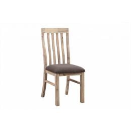 2x Wooden Frame Leatherette in Solid Acacia Wood & Veneer Dining Chairs - Oak