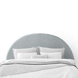 Decor Curved Light Grey Bed Head Headboard Bedhead Upholstered - Queen