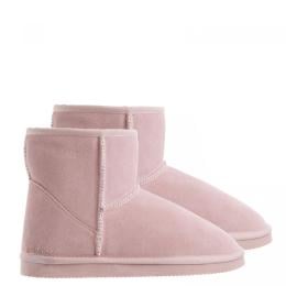 Ugg Slipper Boots Womens Leather Upper Wool Lining (10-11) - Pink