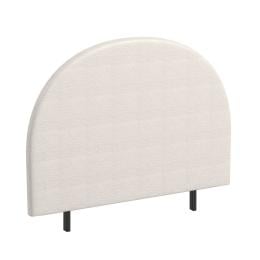Ariana Curved Boucle Bedhead Headboard Upholstered White Queen