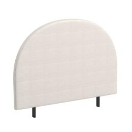 Ariana Curved Boucle Bedhead Headboard Cushioned White King