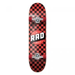 RAD Complete Dude Crew 7 x 30 Skateboard - Checkers Black Red