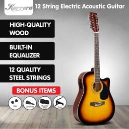 Karrera Acoustic Guitar 12-String with EQ - Sunburst