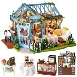 Dollhouse Miniature Furniture Kit Music Movement  - Rosa Garden Tea