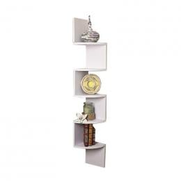 Sarantino 5-Tier Corner Wall Shelf Display Storage Shelves White