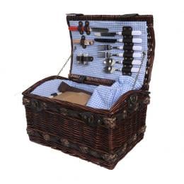 Picnic Basket Set 2 Person Willow Baskets Deluxe Travel Camping