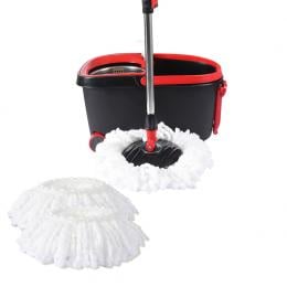 Spin Mop Bucket Set Spinning Stainless Steel Rotating Wet Dry  Black