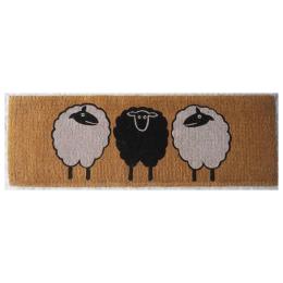 Wide Door Mat Premium Coir 3 Sheep 39 x 119 cm Doormat