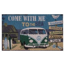 Door Mat Deluxe Coir Latex Traveller Kombi Car Beach Surf Coastal 45 x 75 cm Doormat
