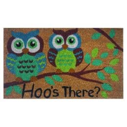 Door Mat Deluxe Coir Backed Hoos There Owls Birds 45 x 75 cm Doormat