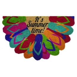 Door Mat Deluxe Coir Backed Summer Thongs Beach Coastal Surf 45 x 75 cm Doormat
