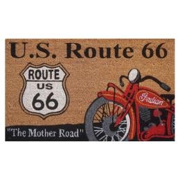 Door Mat Deluxe Coir Latex USA Route 66 Motorbike 45 x 75 cm Doormat