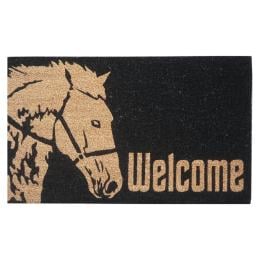 Door Mat Deluxe Coir Latex Horse Welcome 45 x 75 cm Doormat