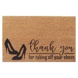 Door Mat Deluxe Coir Latex Shoes Off 45 x 75 cm Doormat