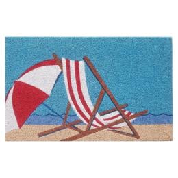 Door Mat Deluxe Coir Latex Deck Chair beach Surf Coastal 45 x 75 cm Doormat