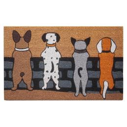 Door Mat Deluxe Coir Back Dogs On Fence Puppy 45 x 75 cm Doormat