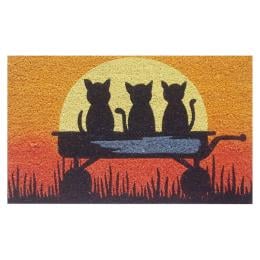 Door Mat Deluxe Coir Latex Kitten Cat Sun Kitten 45 x 75 cm Doormat