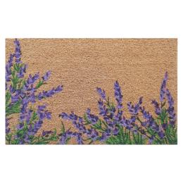 Door Mat Deluxe Coir Latex Lavender Bush Flowers 45 x 75 cm Doormat